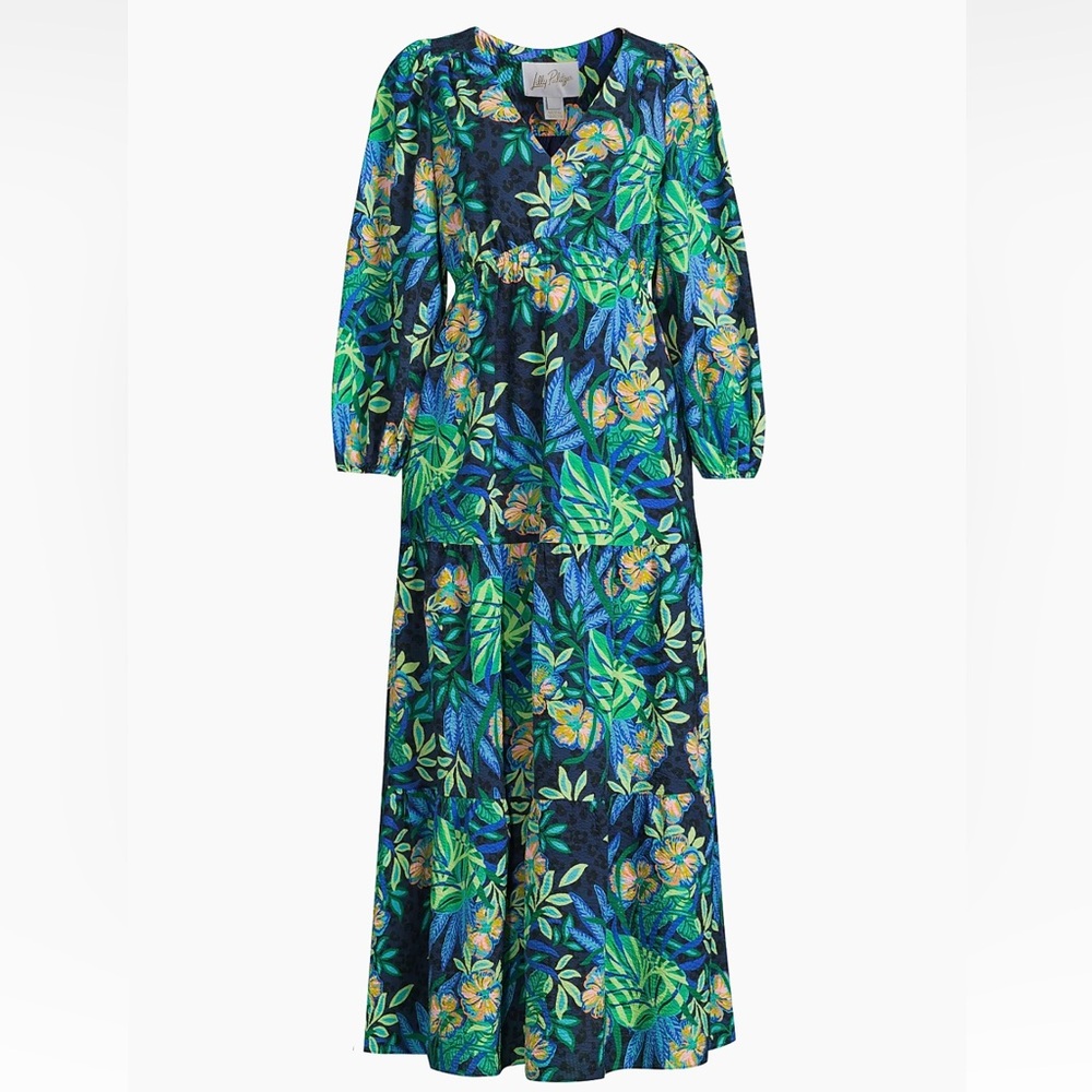 Lilly Pulitzer Deacon 3/4 Sleeve Floral Maxi Dress